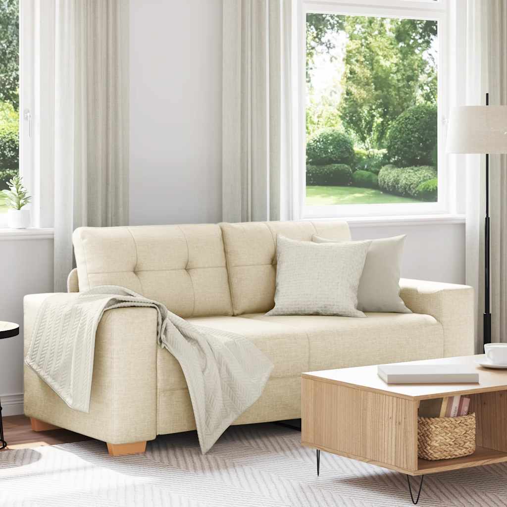 vidaXL Loveseat-Sofa Leinen 140 cm