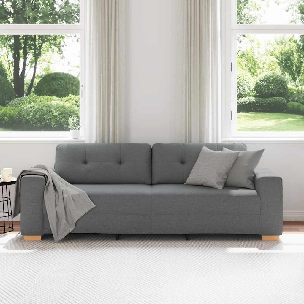 vidaXL 3-zitsbank donkergrijs 180 cm stof