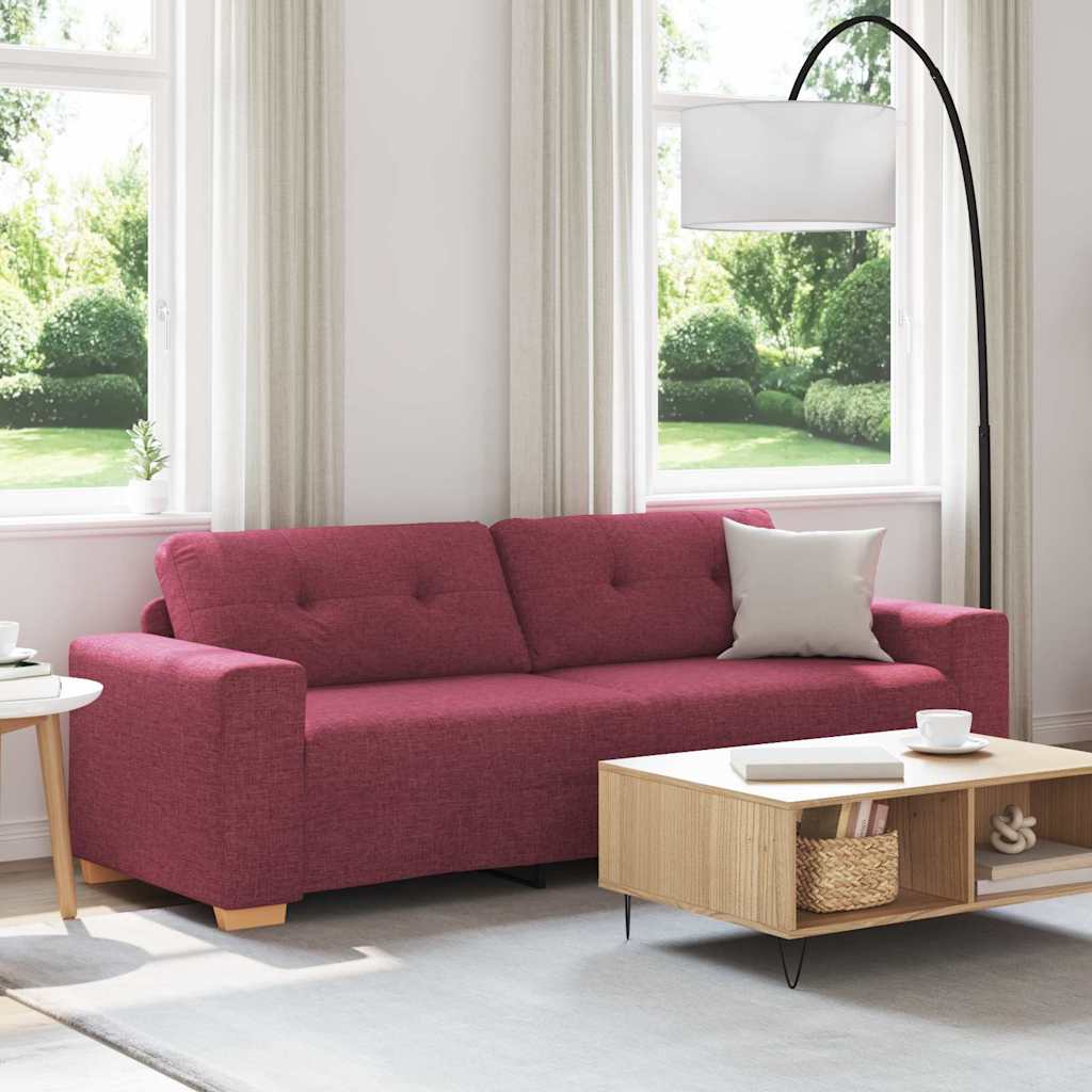 Vinrød Polyester, Træ Mellem Plads til mange 3-personers Sofa