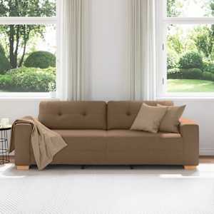 vidaXL | Sofa 3 places | avec coussin Marron tissu