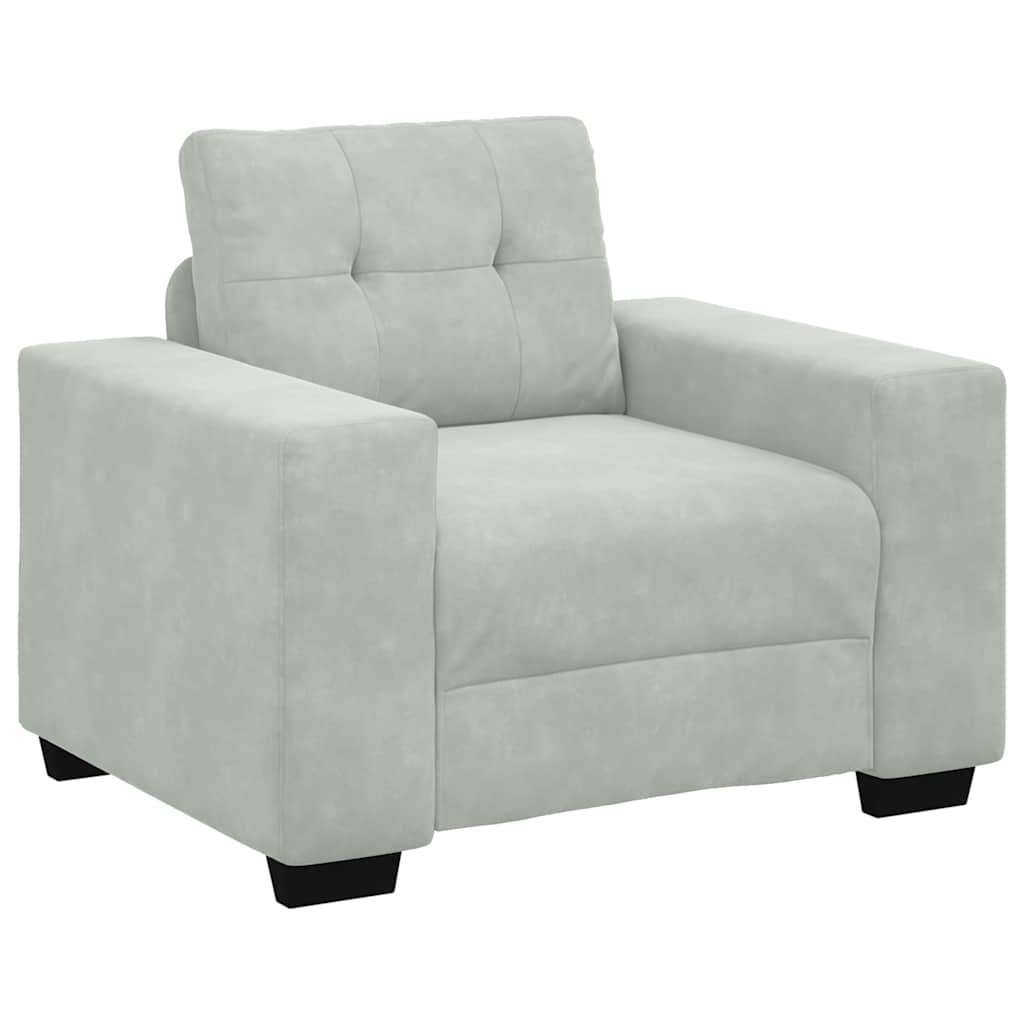 vidaXL Křeslo světle šedé 60 cm samet