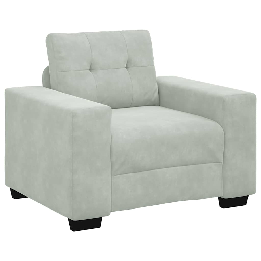 VidaXL Fauteuil 100x78x80 Cm Fluweel Lichtgrijs