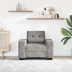 vidaXL Poltrona de veludo cinza claro 100x78x80 cm