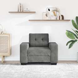 vidaXL Fauteuil gris fonc&eacute; 100x78x80 cm velours