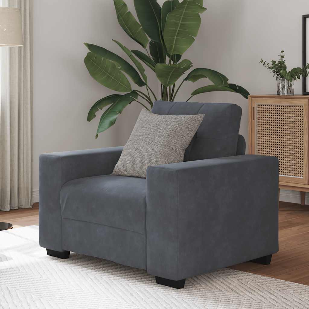 vidaXL Sessel Dunkelgrau 60 cm Samt