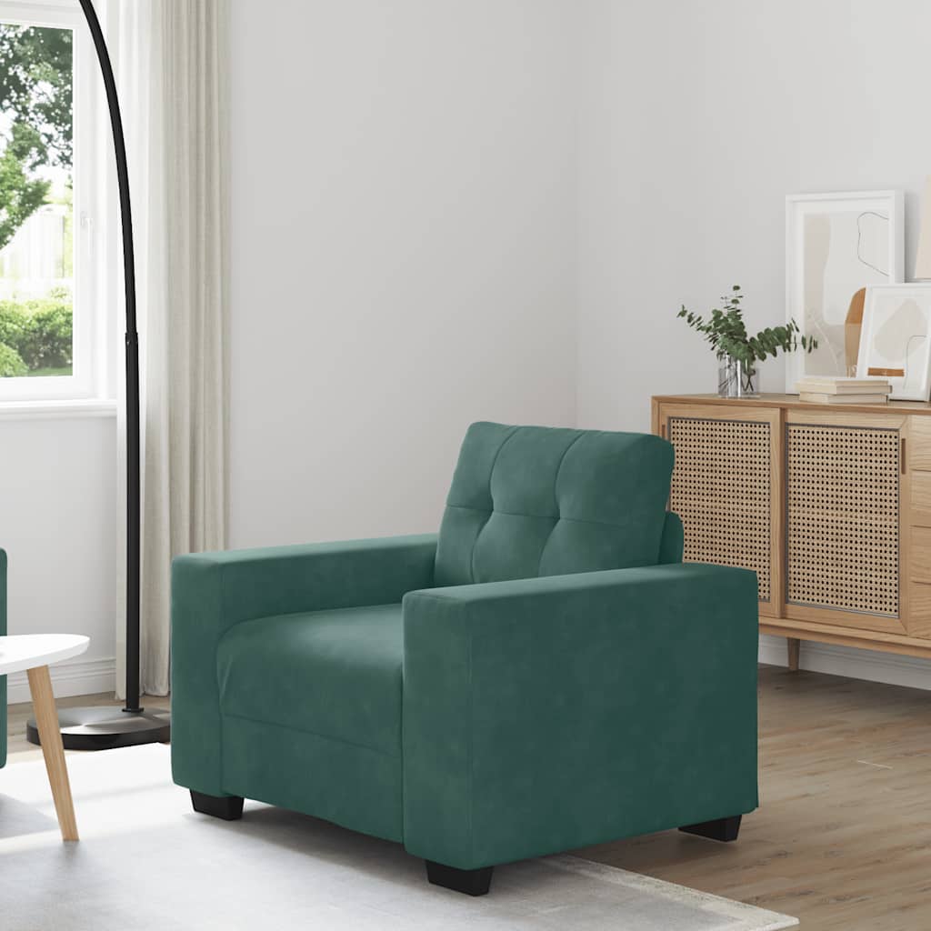 vidaXL Sessel Dunkelgrün 60 cm Samt
