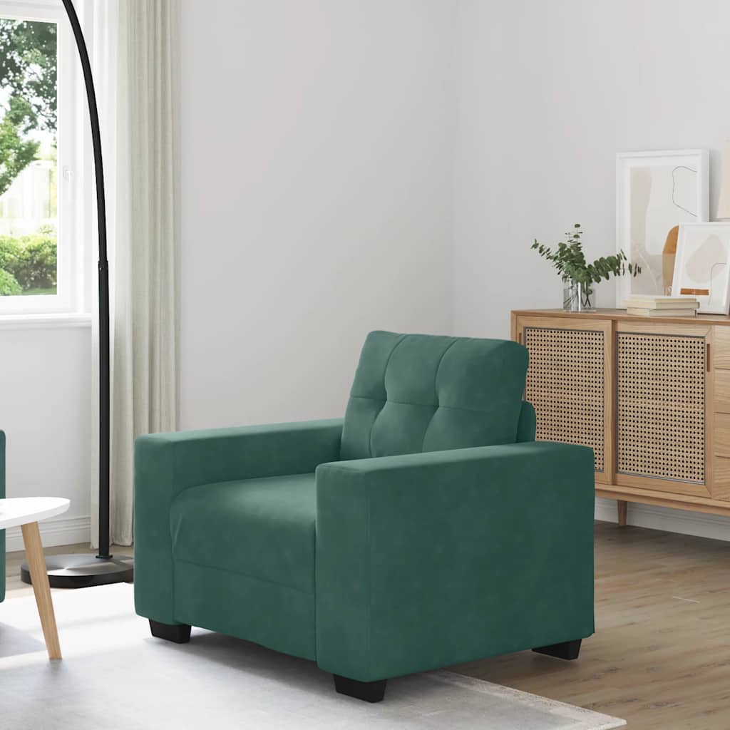 vidaXL Sessel Dunkelgrün 60 cm Samt