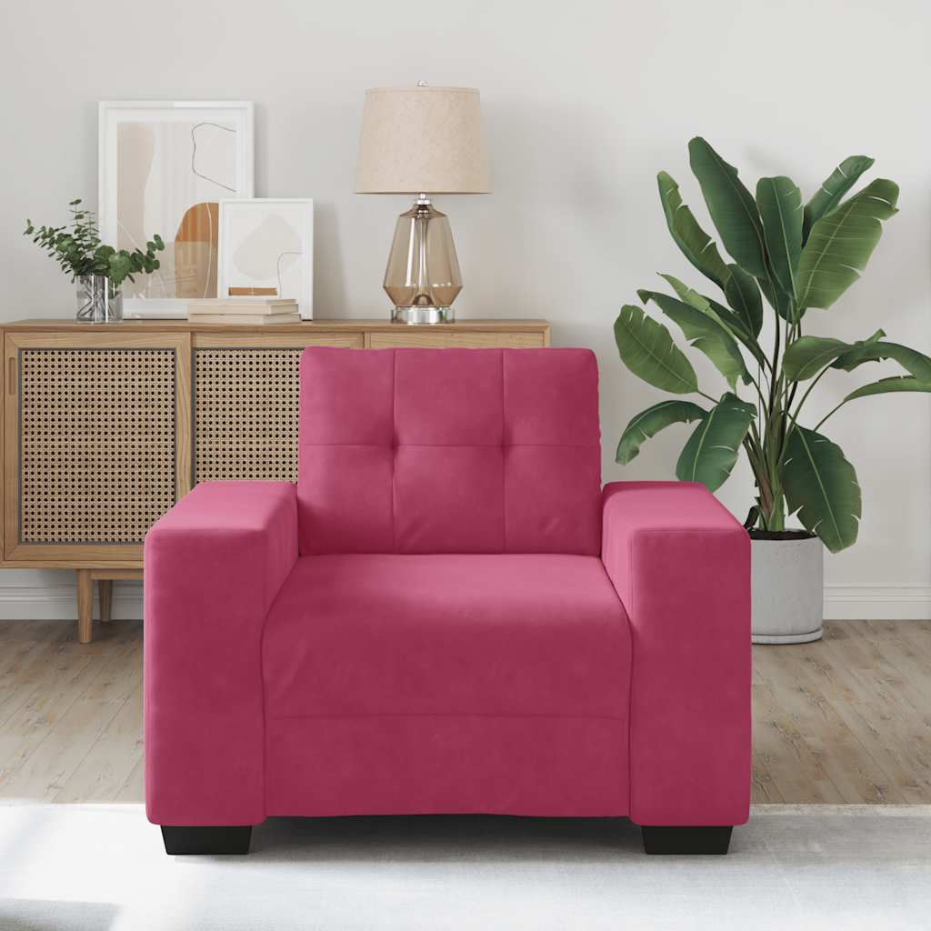 vidaXL Sofastoel Wijnrood 60 cm Fluweel