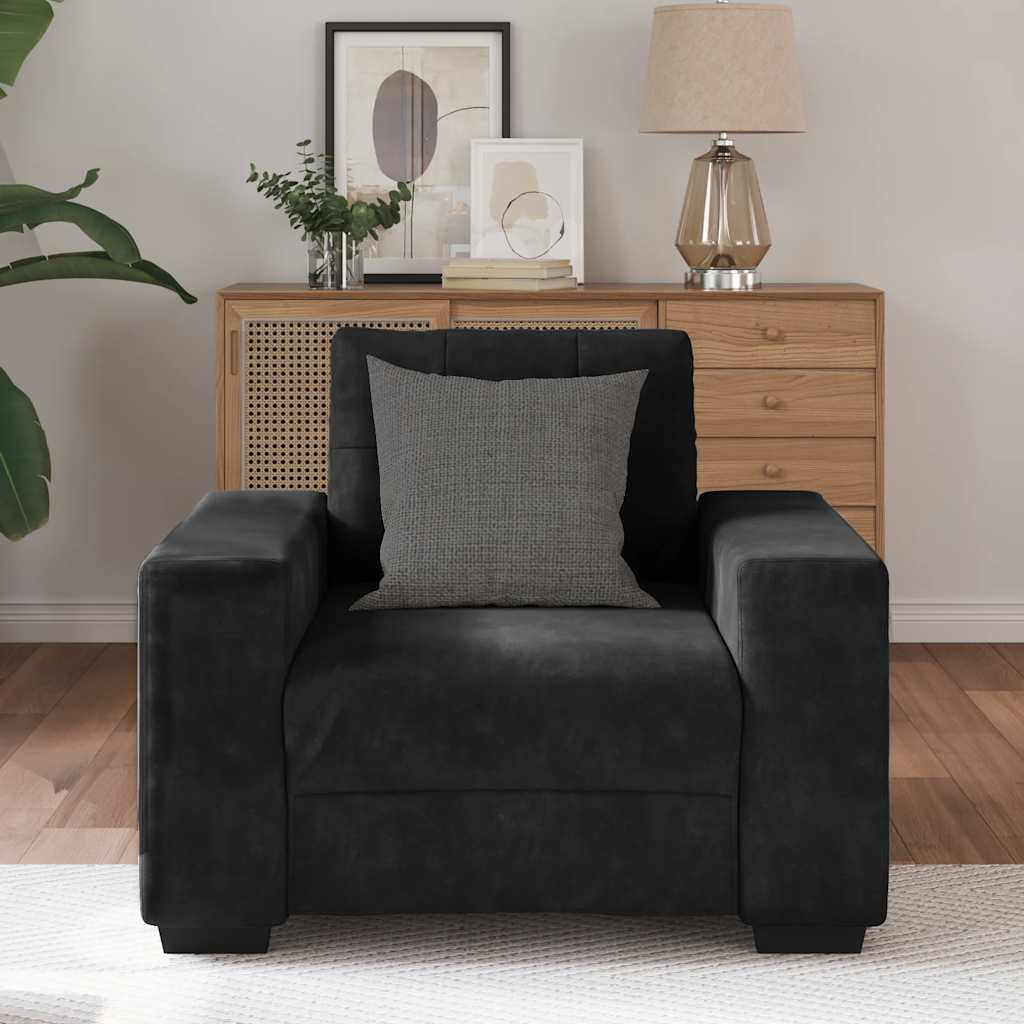 vidaXL Fauteuil 60 cm fluweel zwart afbeelding