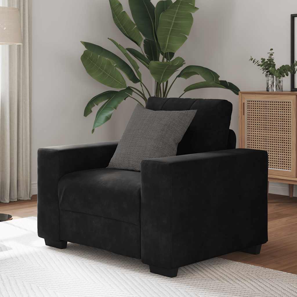 vidaXL Canapea scaun negru 60 cm catifea