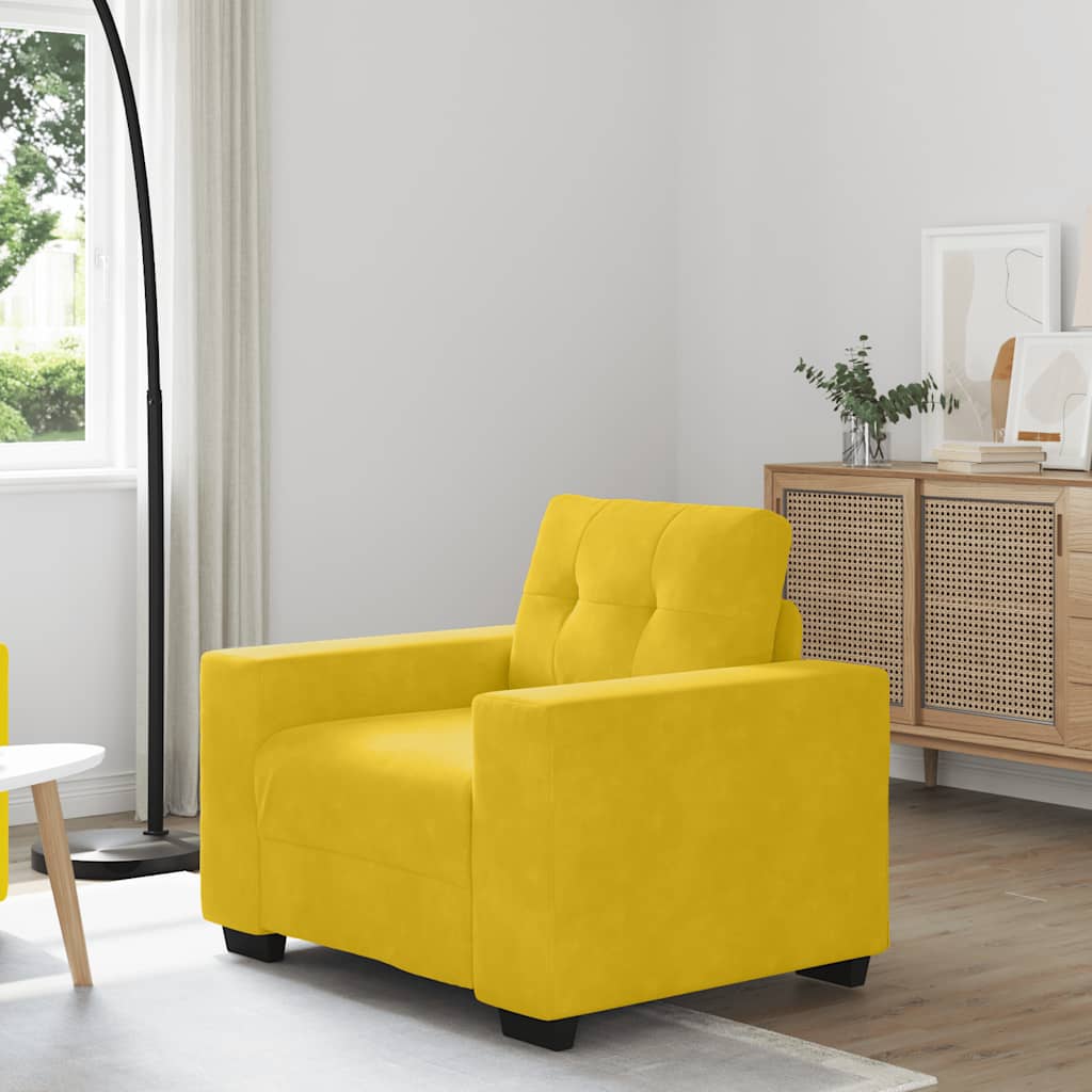 vidaXL Sessel Gelb 60 cm Samt