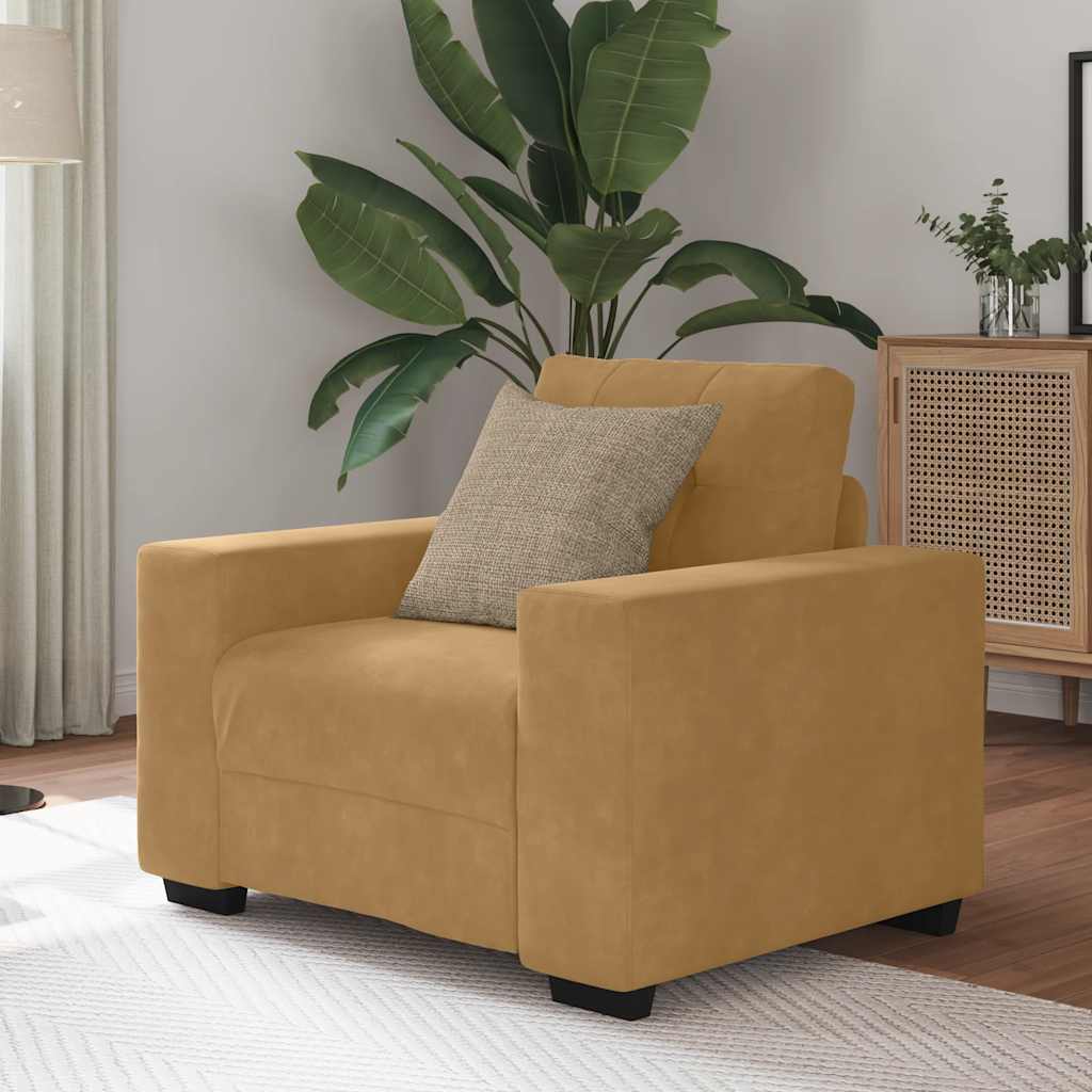 vidaXL Sessel Braun 60 cm Samt