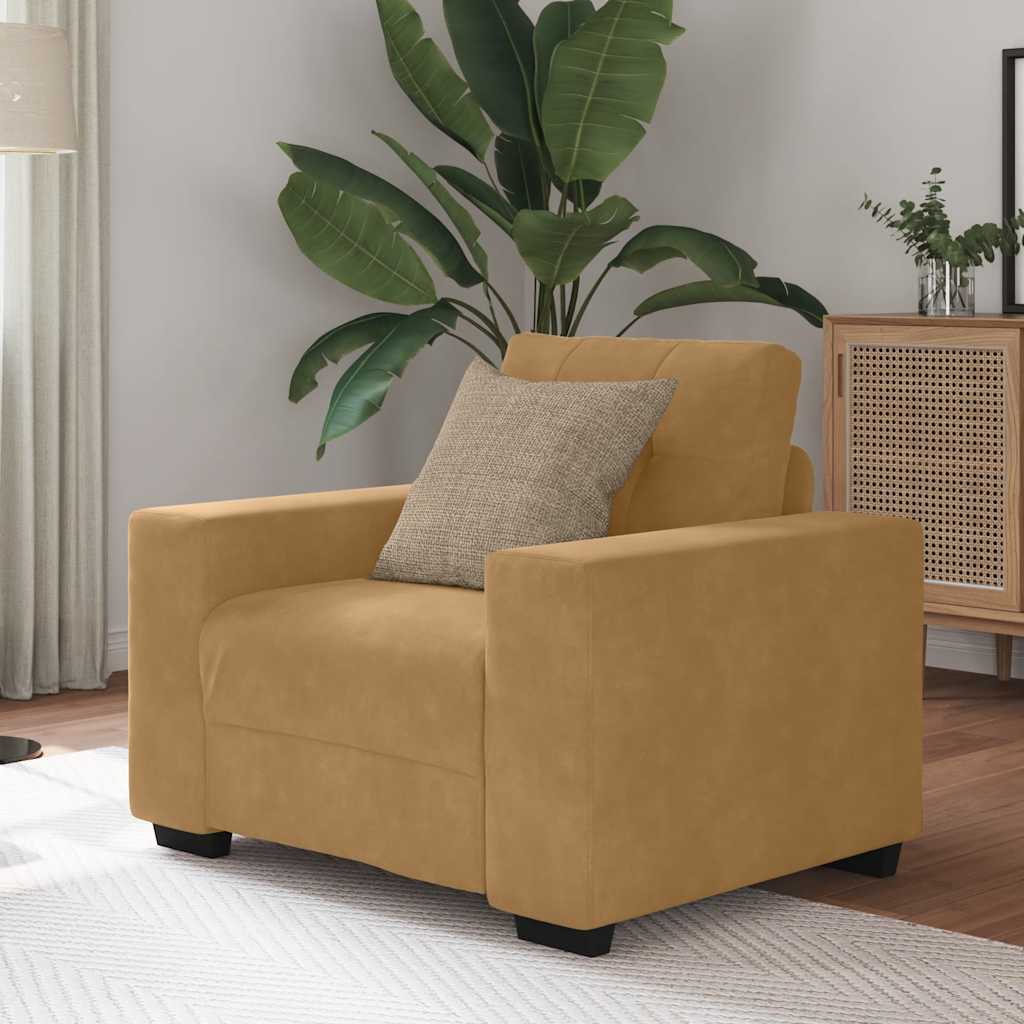 vidaXL Sessel Braun 60 cm Samt