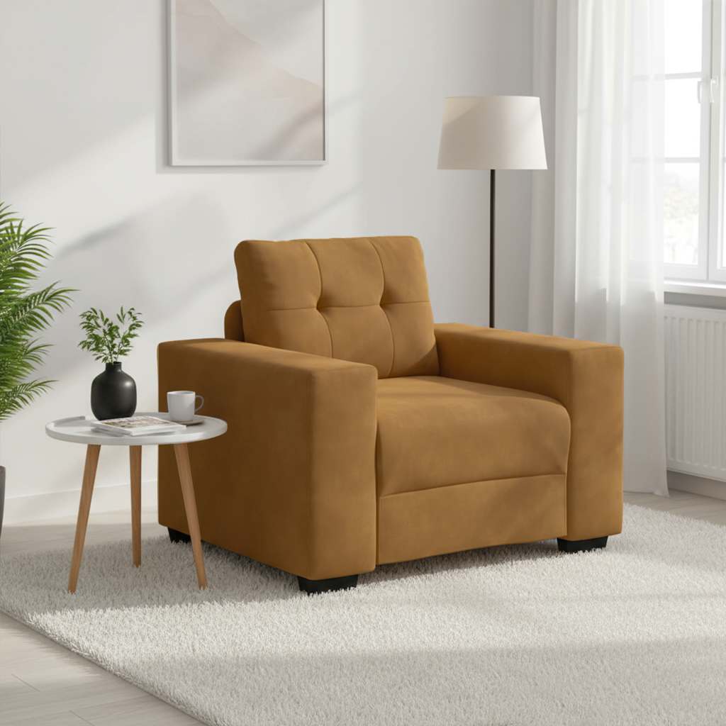 vidaXL Sessel Braun 60 cm Samt