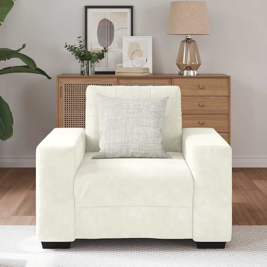 vidaXL Sofastoel Crème 60 cm Fluweel