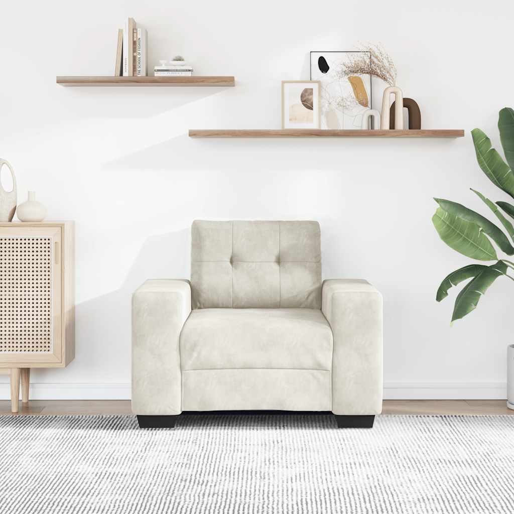 Thumbnail - vidaXL Sessel Creme 100x78x80 cm Samt