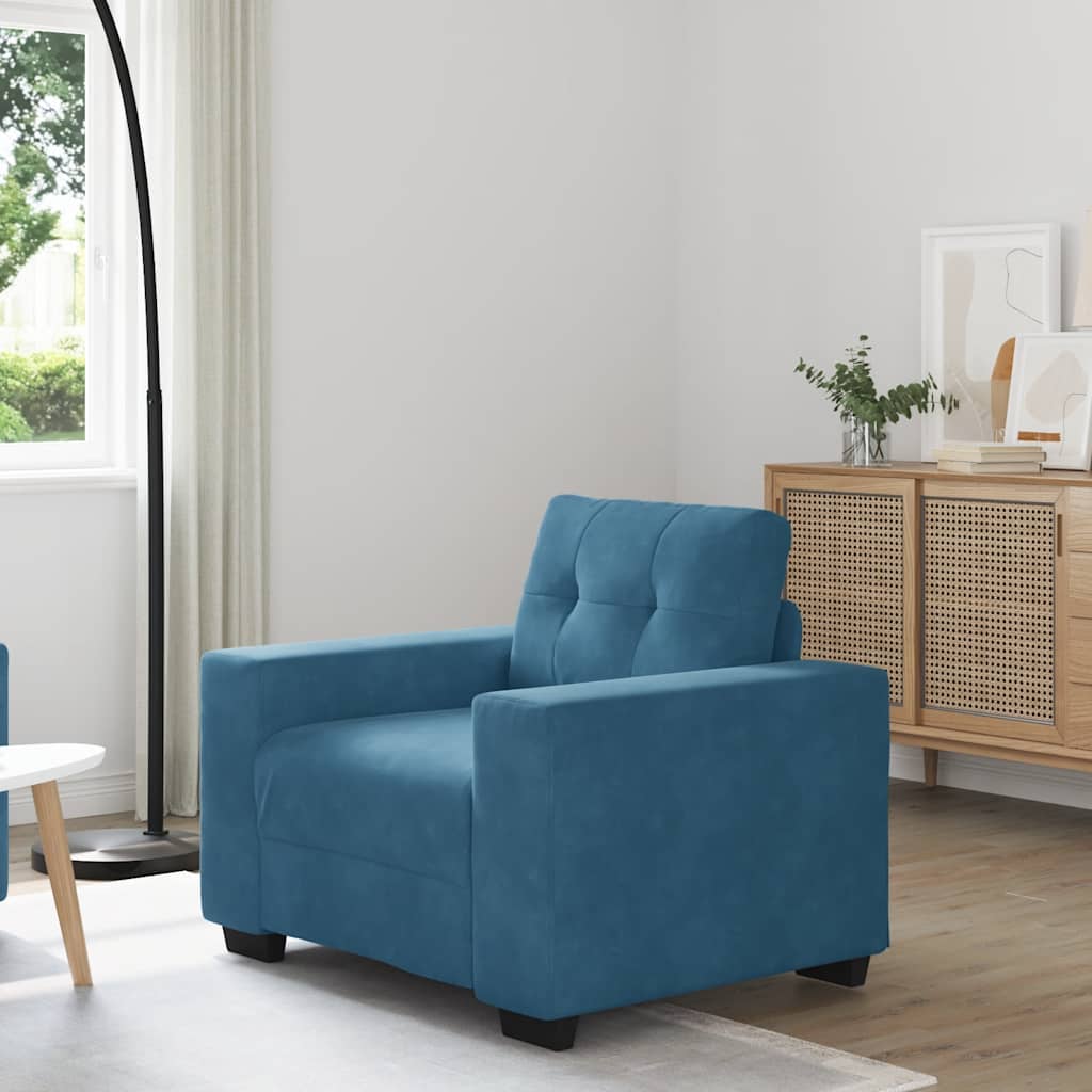 vidaXL Sessel Blau 60 cm Samt