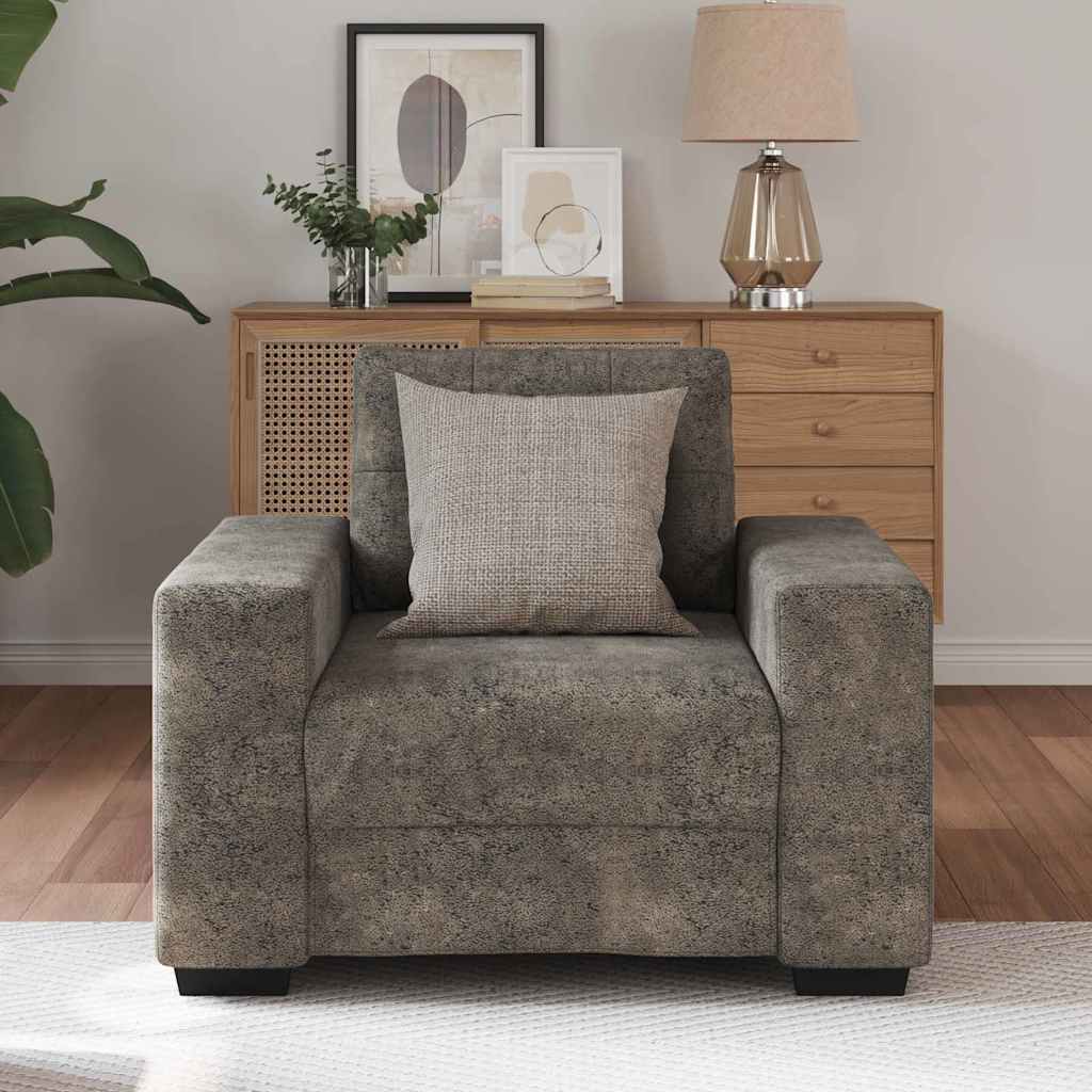 vidaXL Fauteuil 59 cm kunstleer donkergrijs