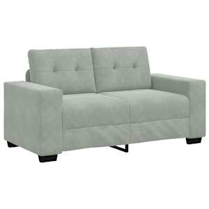 Loveseat Sofa světle šedá 160x77x82 cm samet - obrázek 2
