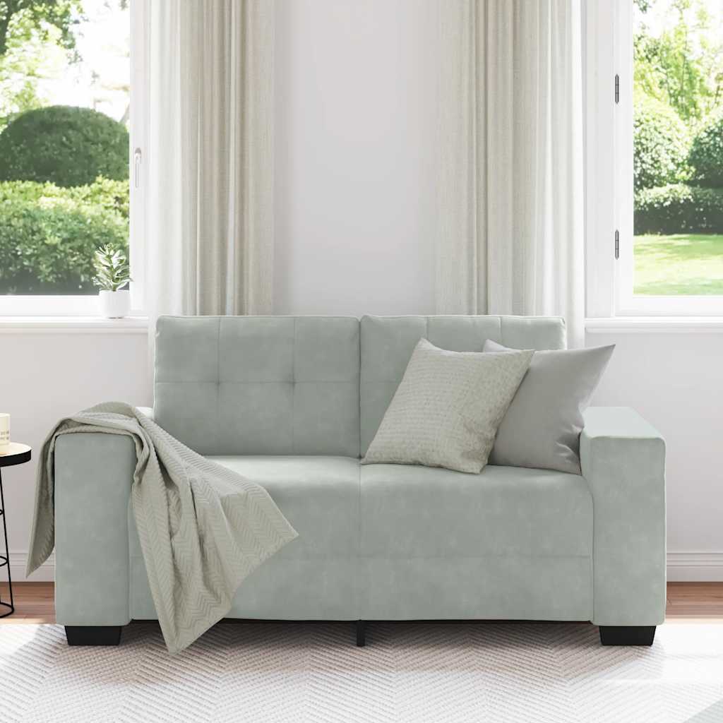 vidaXL Loveseat bank 120 cm fluweel lichtgrijs afbeelding
