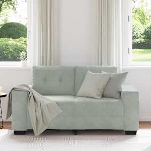 Loveseat Sofa světle šedá 160x77x82 cm samet - obrázek 3