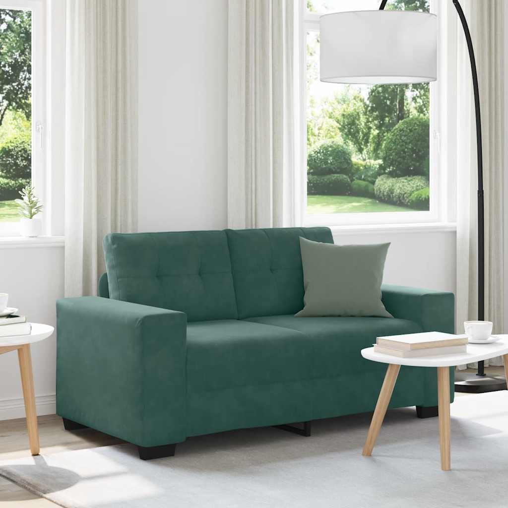 vidaXL Zweisitzer-Sofa Dunkelgrün 120 cm Samt