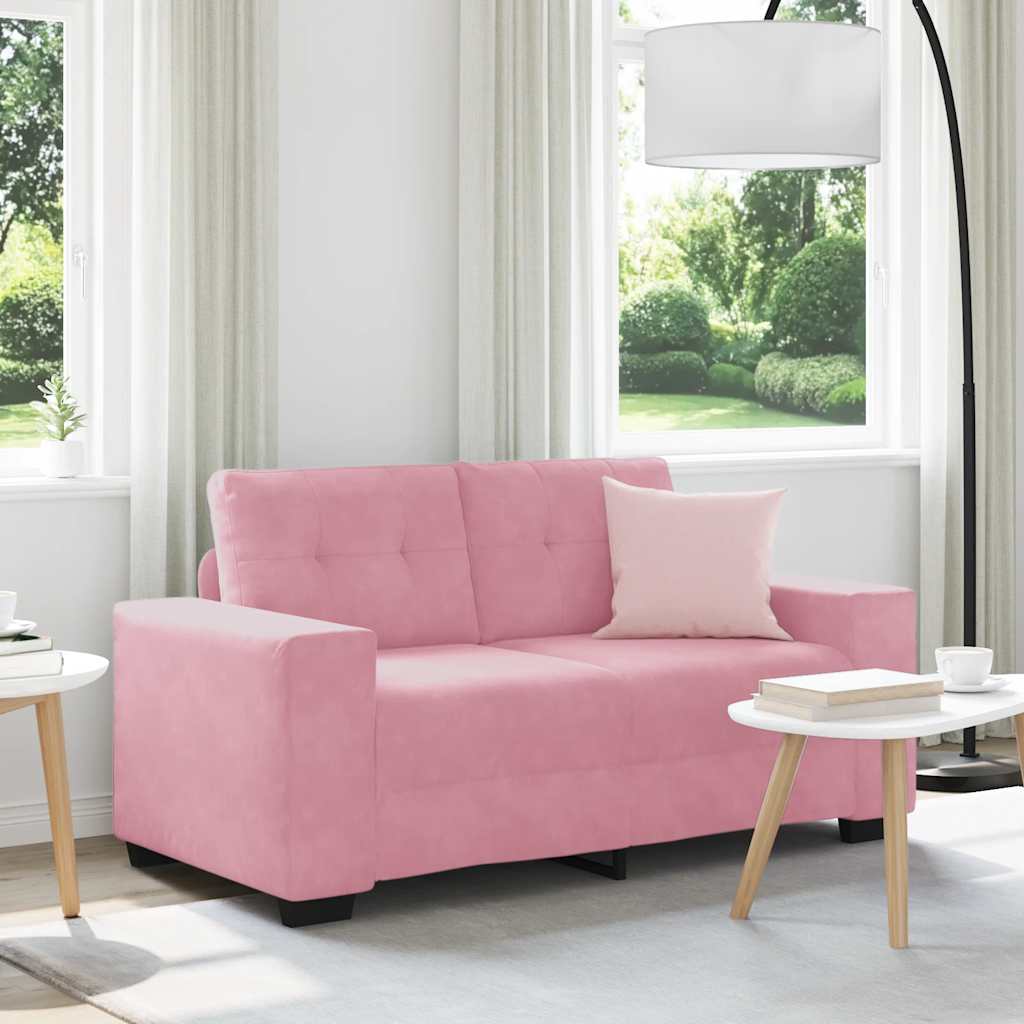 vidaXL Zweisitzer-Sofa Rosa 120 cm Samt