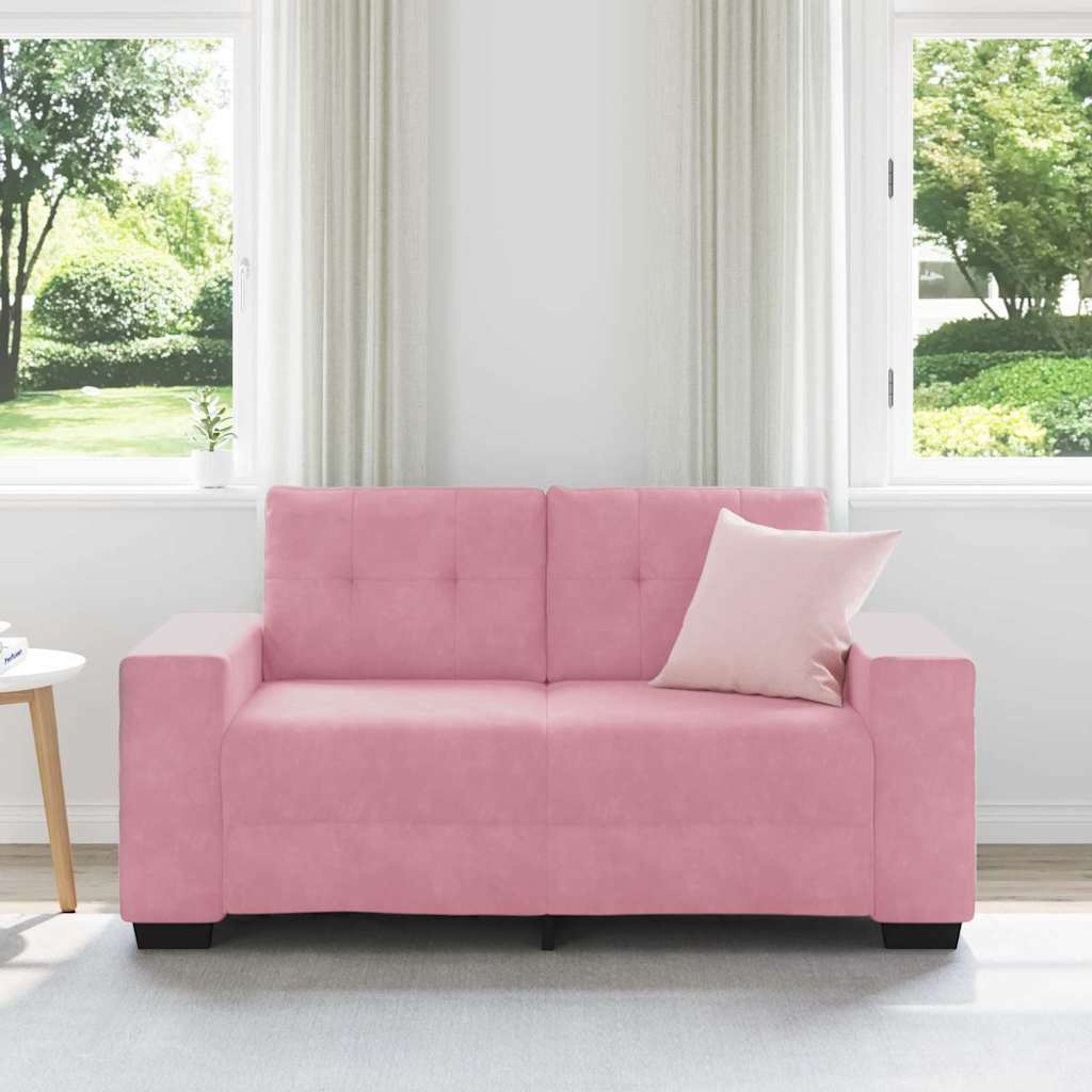 vidaXL | Loveseat | met kussen Roze Fluweel
