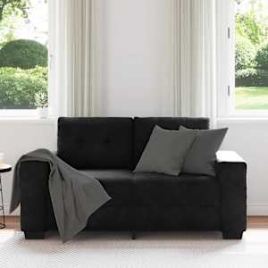 Loveseat Sofa Černý 160x77x82 cm samet - obrázek 3
