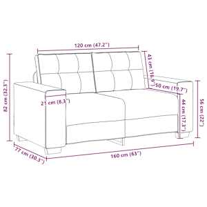 Loveseat Sofa Černý 160x77x82 cm samet - obrázek 9