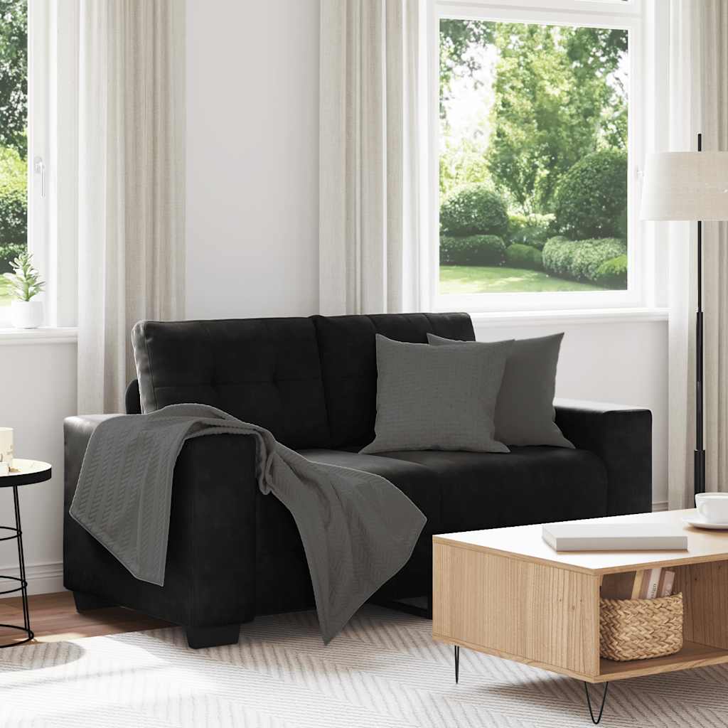 vidaXL Zweisitzer-Sofa Schwarz 160x77x82 cm Samt