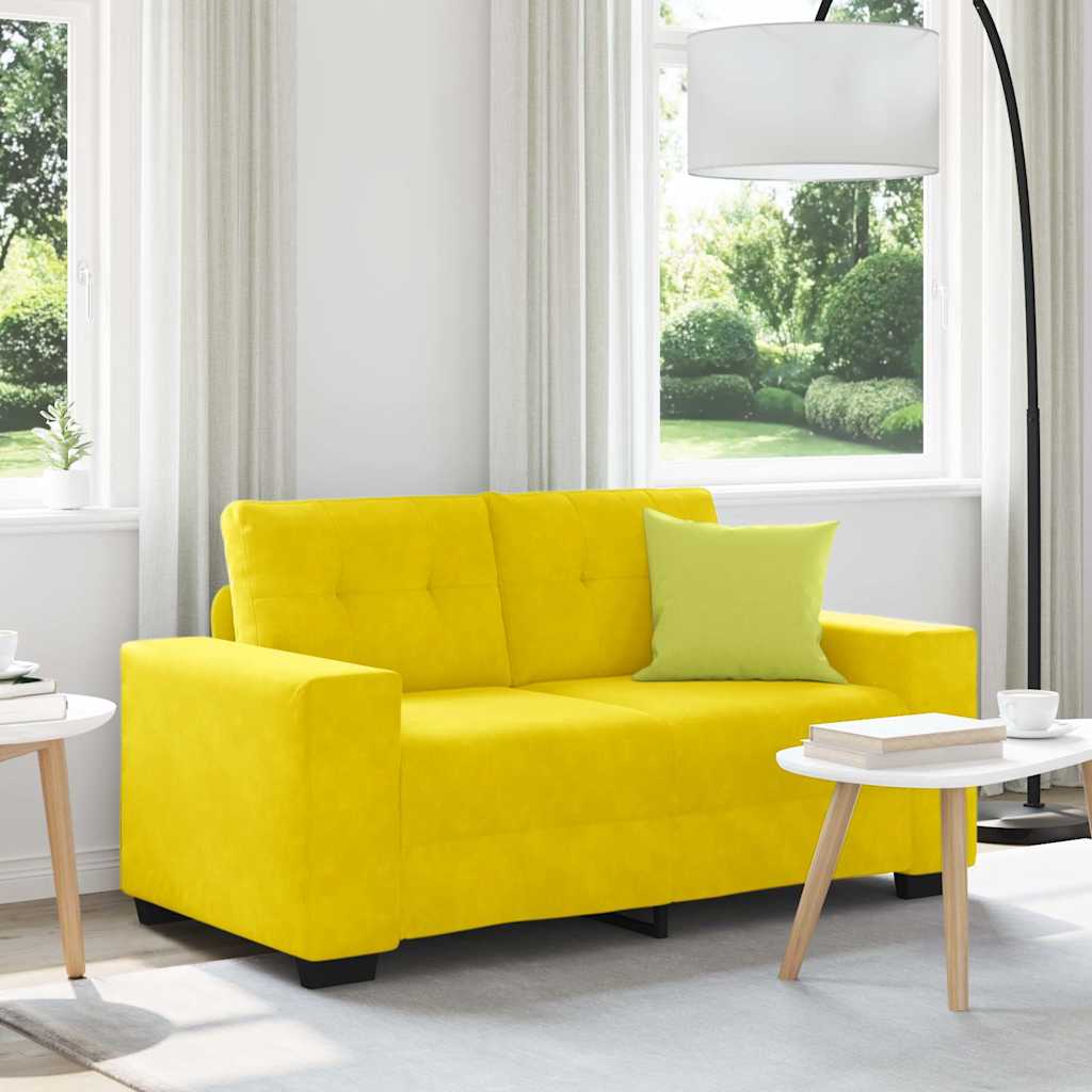 vidaXL Zweisitzer-Sofa Gelb 120 cm Samt