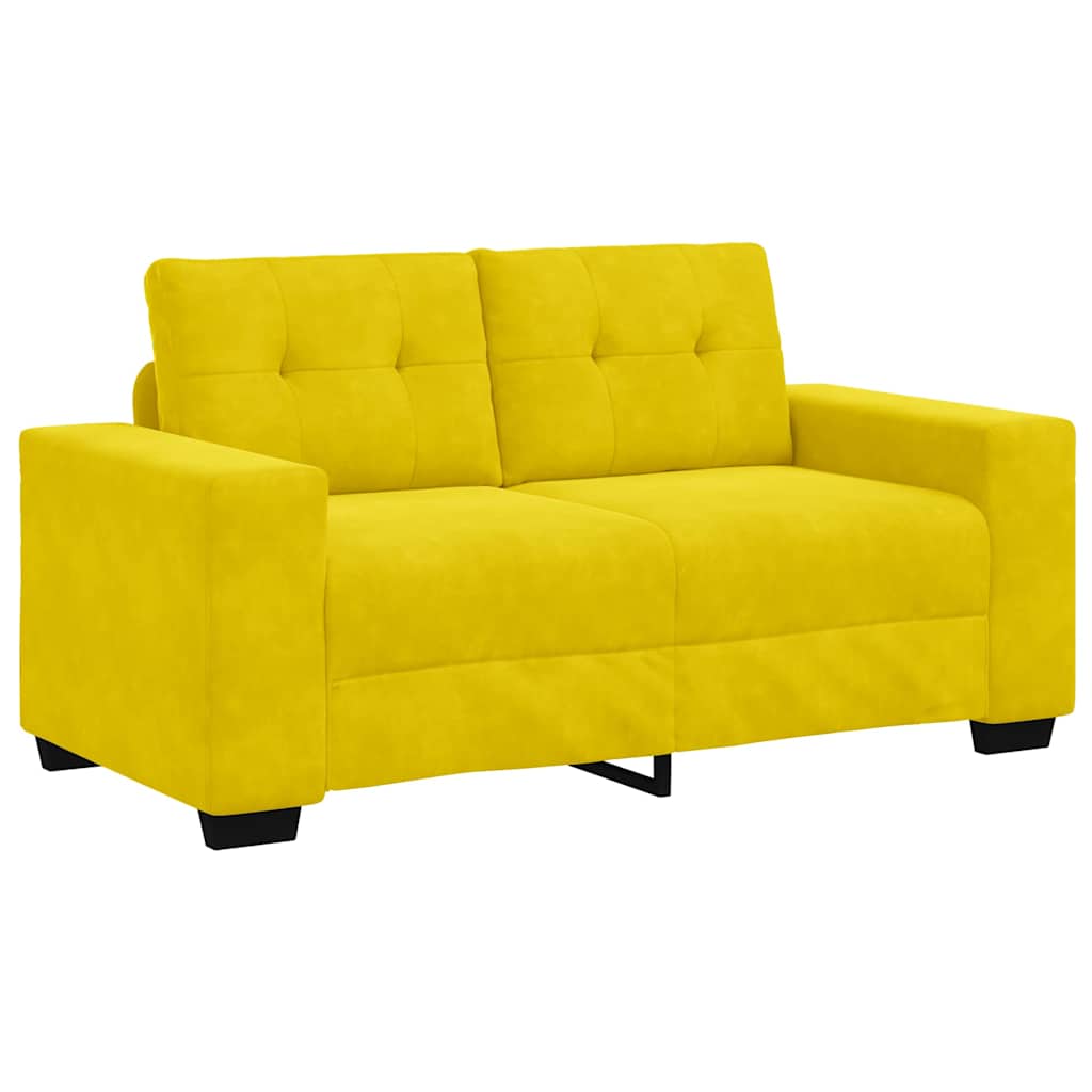  vidaXL sárga bársony loveseat kanapé 120 cm akciós termékkép 1