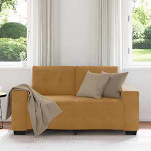 vidaXL | K&eacute;tszem&eacute;lyes kanap&eacute; | p&aacute;rn&aacute;val Barna B&aacute;rsony