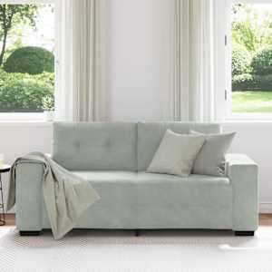 Loveseat Sofa světle šedá 180x77x82 cm samet - obrázek 3