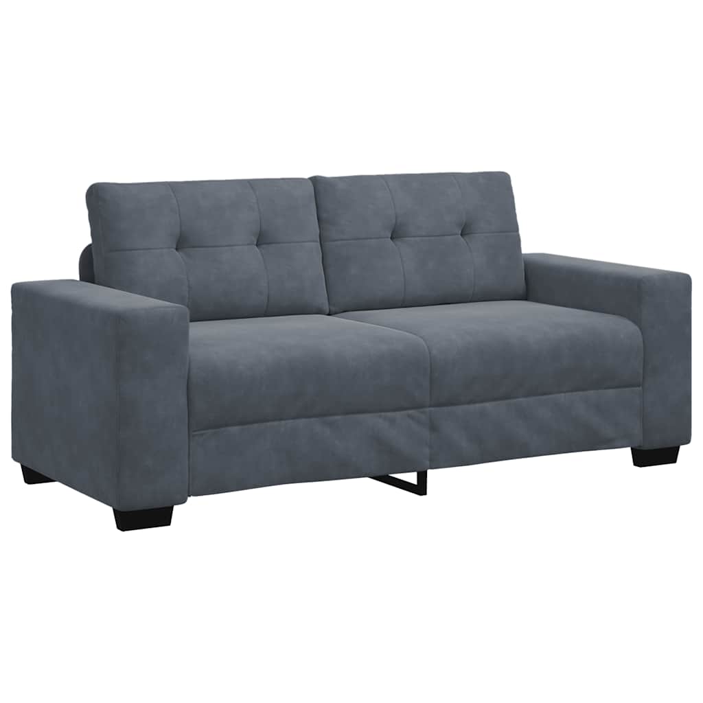 VidaXL Loveseat Bank 180x77x82 Cm Fluweel Donkergrijs