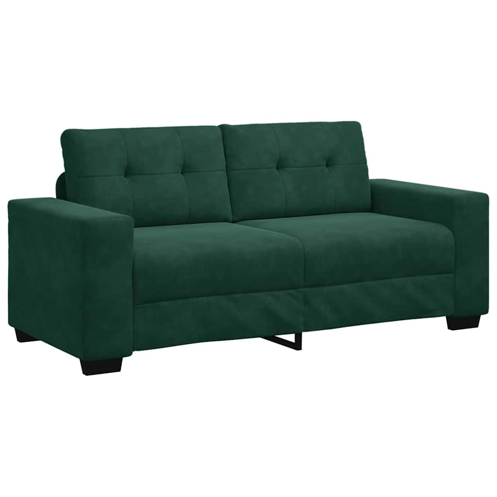 vidaXL Loveseat Sofa Donkergroen 180x77x82 cm Fluweel groen, foto 3