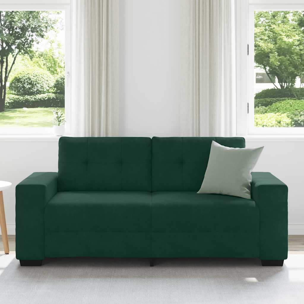Thumbnail - vidaXL Zweisitzer-Sofa Dunkelgrün 180x77x82 cm Samt