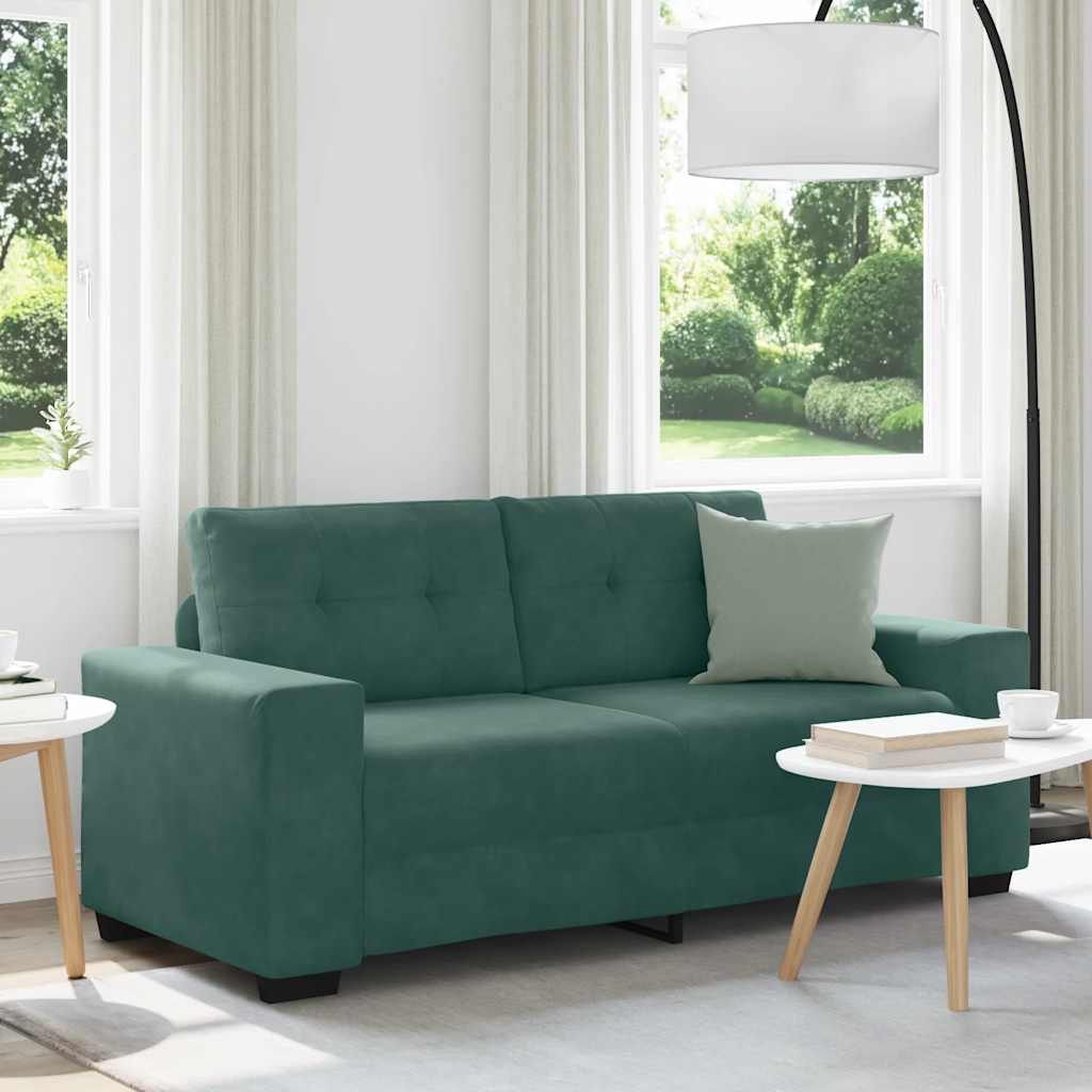 vidaXL Zweisitzer-Sofa Dunkelgrün 180x77x82 cm Samt