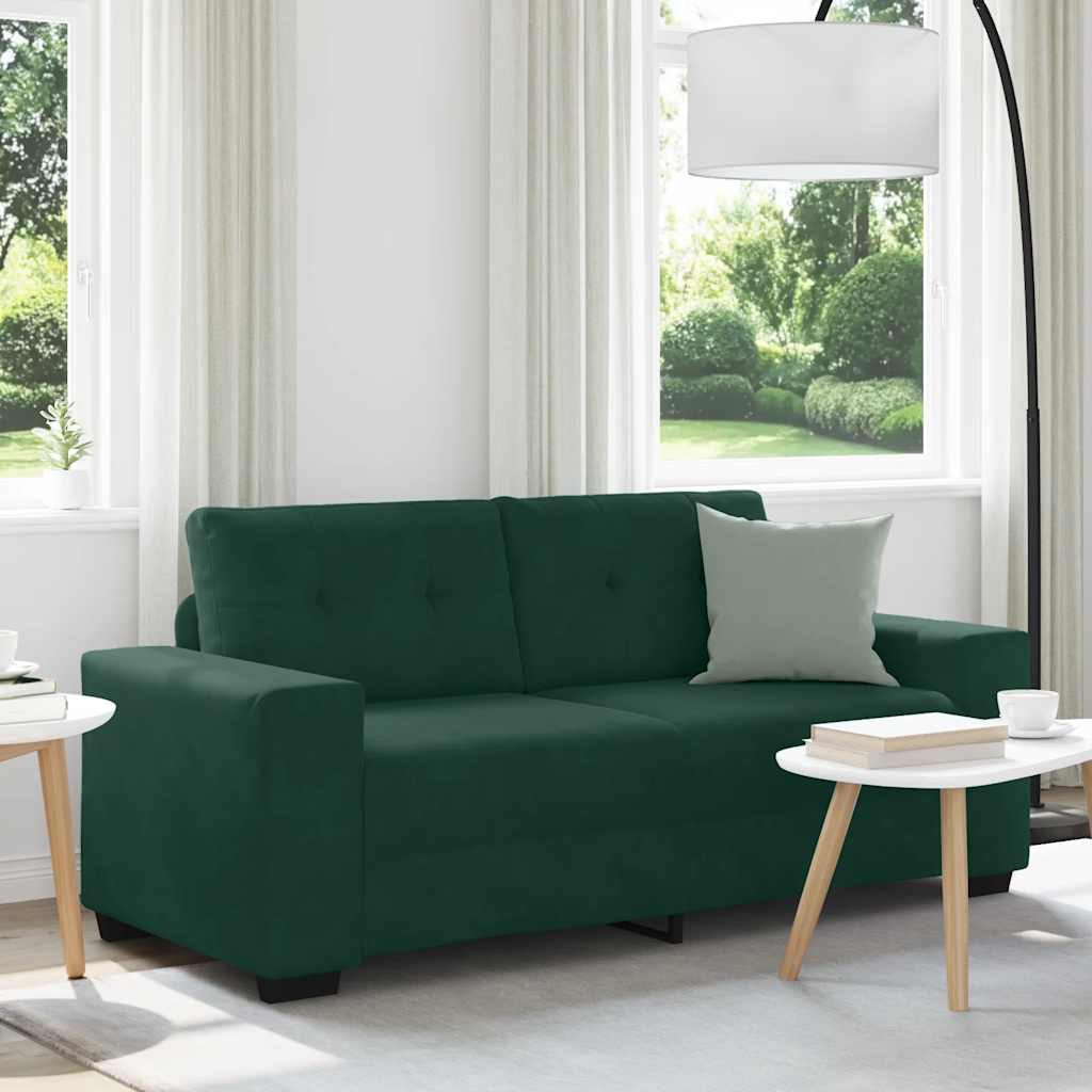 vidaXL Zweisitzer-Sofa Dunkelgrün 180x77x82 cm Samt