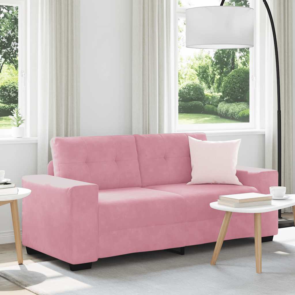 vidaXL Zweisitzer-Sofa Rosa 140 cm Samt