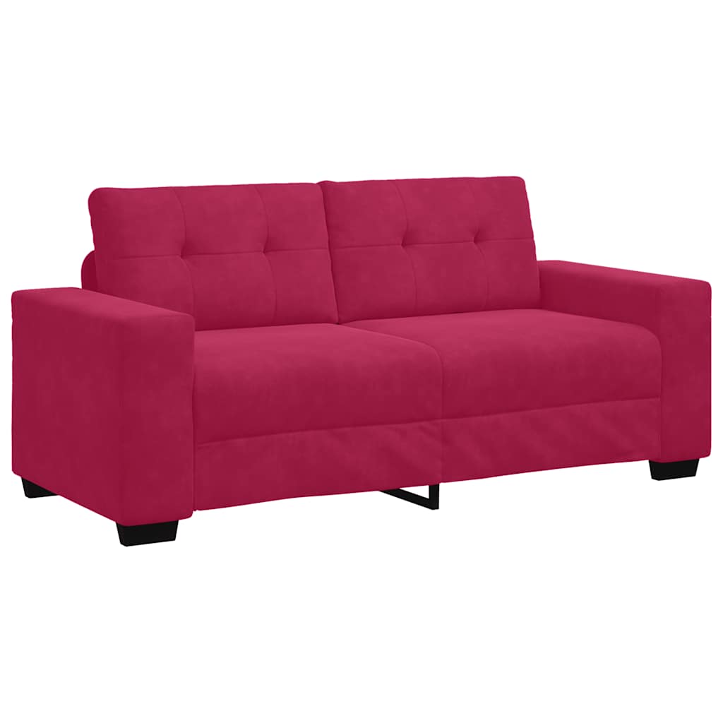 Thumbnail - vidaXL Zweisitzer-Sofa Weinrot 180x77x82 cm Samt