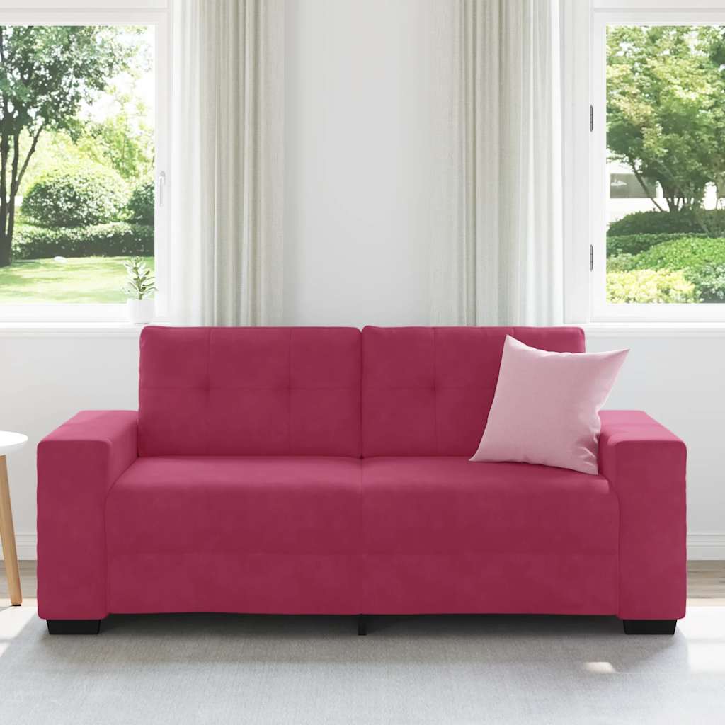 Thumbnail - vidaXL Zweisitzer-Sofa Weinrot 140 cm Samt