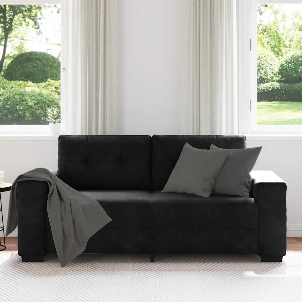 Thumbnail - vidaXL Zweisitzer-Sofa Schwarz 140 cm Samt