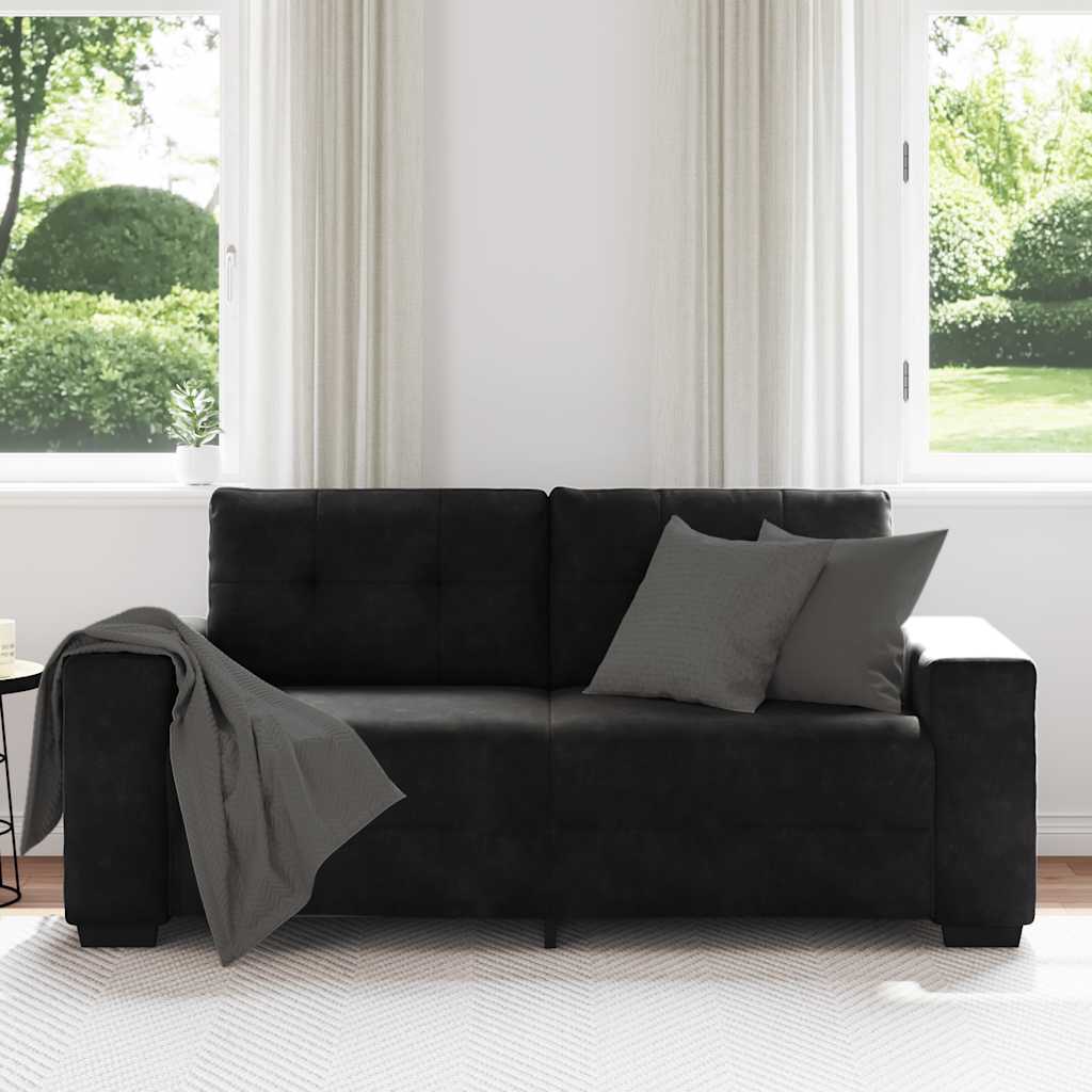 Thumbnail - vidaXL Zweisitzer-Sofa Schwarz 180x77x82 cm Samt
