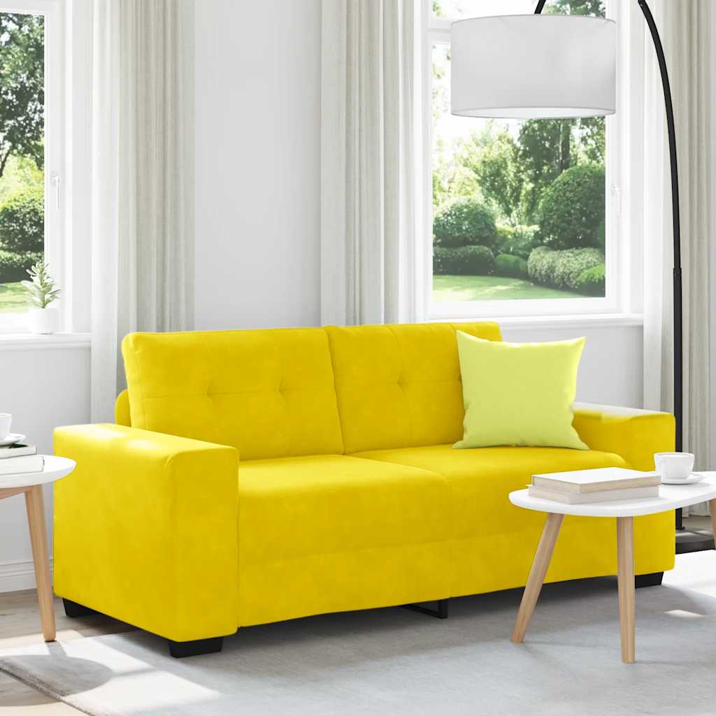 vidaXL Zweisitzer-Sofa Gelb 140 cm Samt