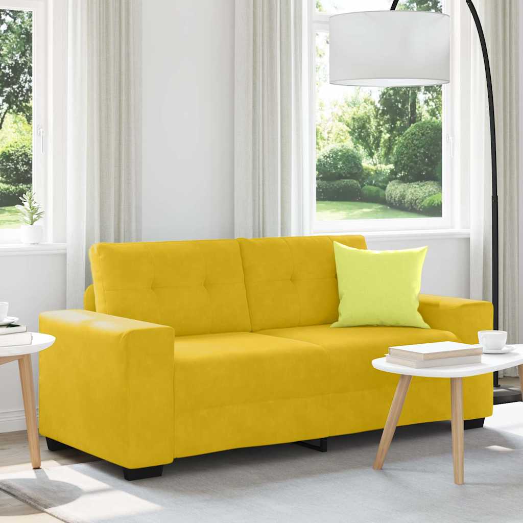 vidaXL Zweisitzer-Sofa Gelb 140 cm Samt
