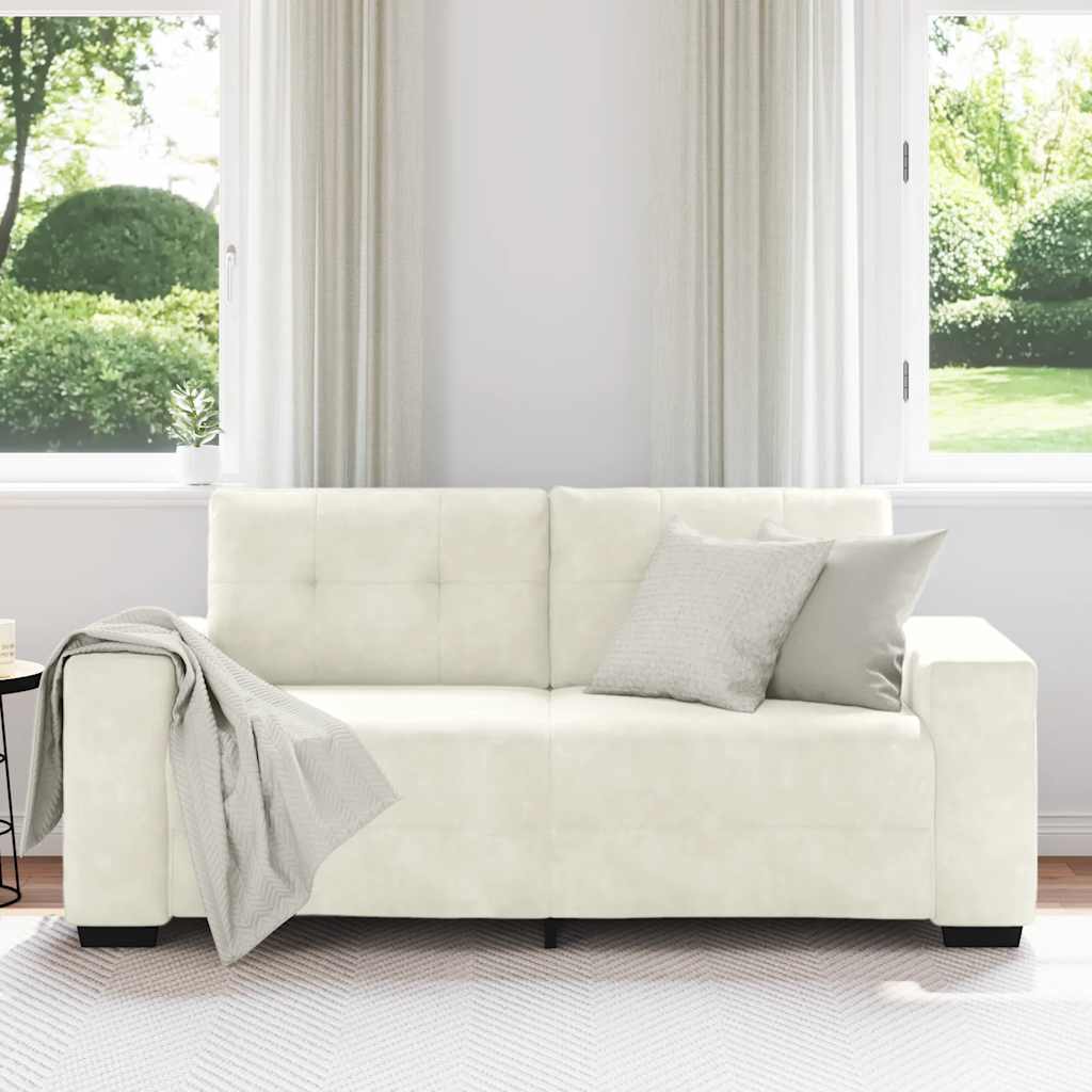 Thumbnail - vidaXL Zweisitzer-Sofa Creme 140 cm Samt