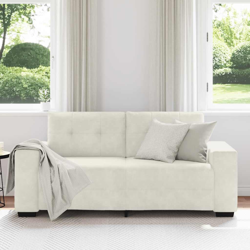 Thumbnail - vidaXL Zweisitzer-Sofa Creme 140 cm Samt