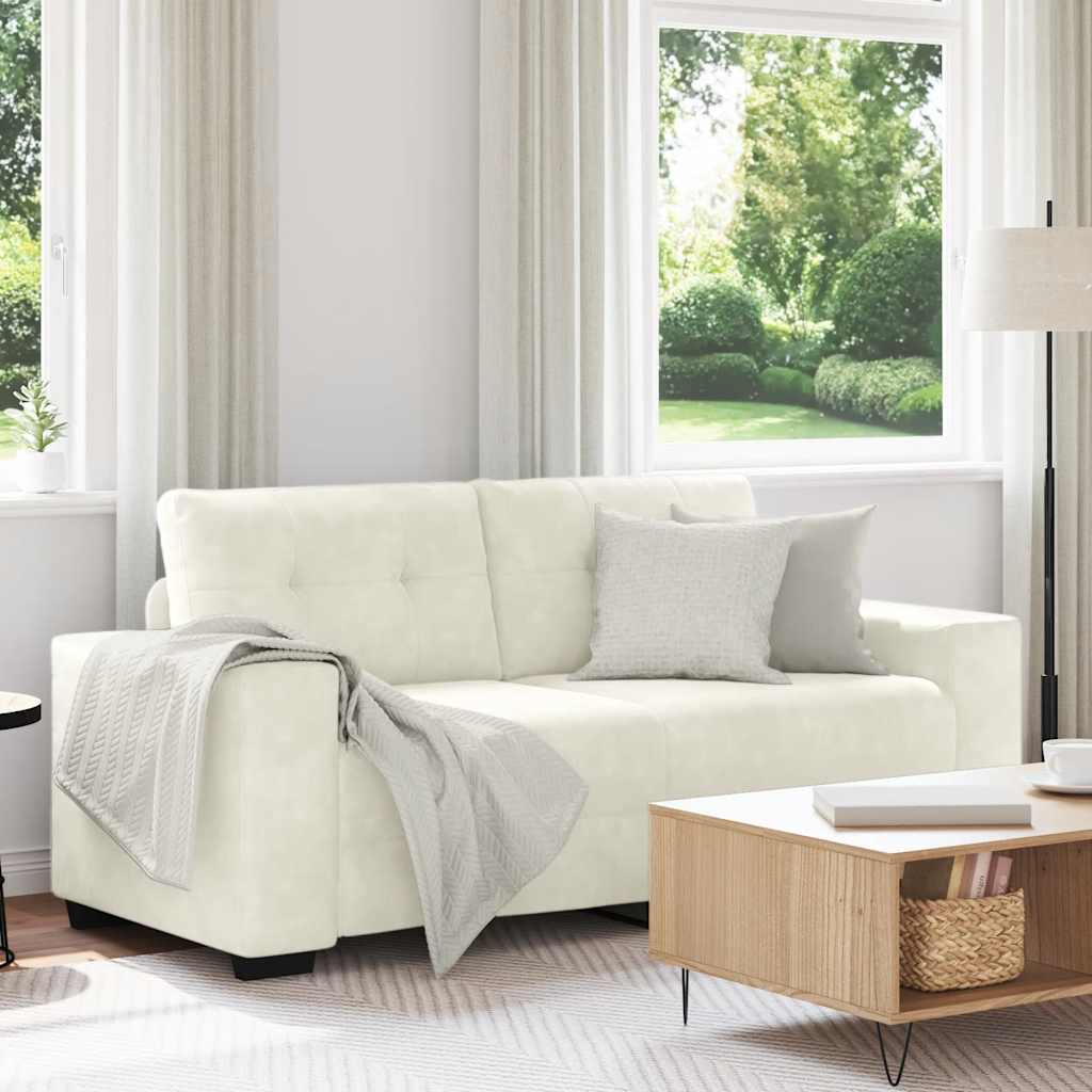 vidaXL Zweisitzer-Sofa Creme 140 cm Samt